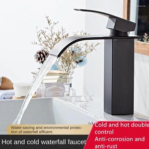 Bathroom Sink Faucets Cold And Mixer Tap Washbasin Faucet Waterfall Cabinet