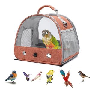 Nests Vogelträger, Papageien-Rucksack mit Sitzstange für Sittiche, Nymphensittiche, Papageien, transparent, atmungsaktiv, leicht, Vogel-Reisekäfig