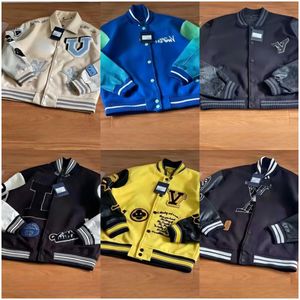 2024 mens designer cotton coat baseball jacket windbreaker windbreak varsity Lightning letter stitching single breasted color block stand collar bomber shark a32