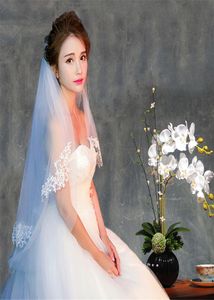 Incredibili veli da sposa morbidi in stock Uno strato lunghezza punta delle dita bordo tagliato velo da sposa bianco avorio champagne nero giallo rosso viola 5701229