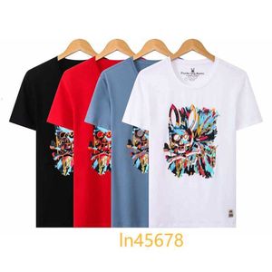 2024 Psychologische Hasen Herren T -Shirts Chemise Homme Hemd Men Designer Homme Camisa Maskulina Verrückter psychologischer Kaninchen Schädel Kanin Runde Runde Halshemd