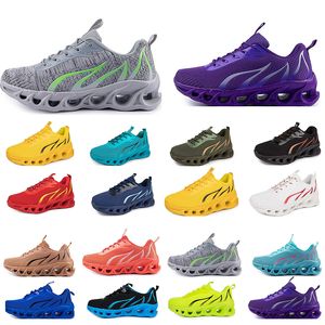 GAI Spring Men Shoes Running Flat Shoes Soft Sole Fashion Bule Grey New Models Fashion Color Blocking Sports Big Size A11195