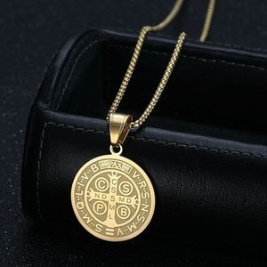 Hip Hop 316L Stainless Steel Exorcism Card Pendant Necklace 18K Gold Plated Religious Jewelry