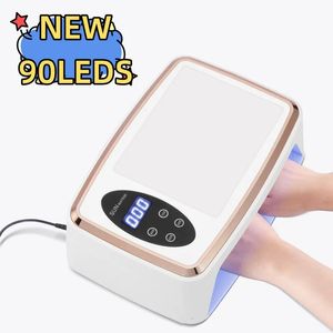 90 LEDS Nail Dryer LED Lamp UV for Curing All Gel Polish Motion Sensing Manicure Pedicure Salon Tool Big Space 240229