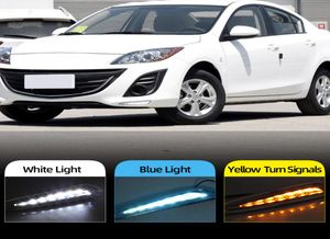 2Pcs DRL For Mazda 3 Mazda3 Axela 2010 2011 2012 2013 Daytime Running Lights fog lamp Yellow turn signal 12V Daylight4278238