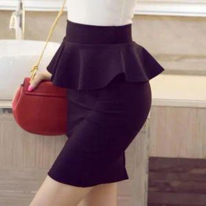 Skirt Free shipping Women Fashion Bodycon Peplum Skirt High Quality Plus Size Cheap Price Ruffles Waist Ladies Pencil Mini Skirt S5XL