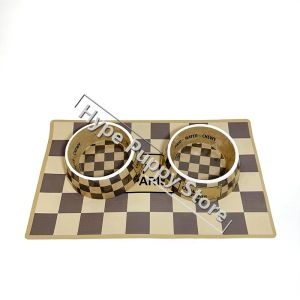 Feeding Designer Pet Dog Bowl for Small Dogs Plaid Pet Feeder Pad Waterproof Dogs Bowl Mat Placemat Drinking Bowls Dropshipping OT0078