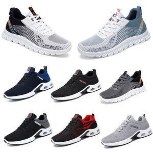 Neue Models Spring Men Shoes Running Flat Shoes Serie weicher Bule Grey Farbblockierende Sportserie Breathable komfortable runde Zehen 39-45