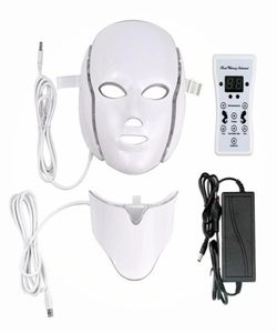 New Arrivals 7 Color LED mask light Therapy face Beauty Machine LED Facial Neck Mask Microcurrent led Skin Rejuvenation shipp1723886