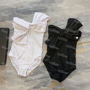 Klassische Designer-Bademode, Sommer-Strand-Bademode, taillierter, schlichter sexy Stil-Badeanzug, schwarz-weiße Damen-Bademode