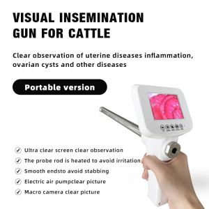 Tillbehör Cow Camera AI Gun Video Artificial Insemination Visual Endoscope Sperm Tool Veterinary Breeding Kit Horse Cattle Farm 2022 Ny