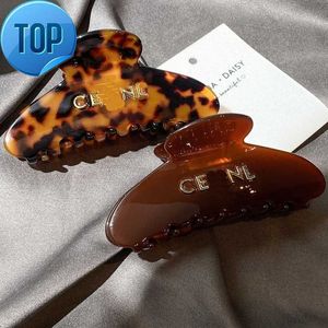 Luxuria in lega francese Lettera di capelli Clip Leopard Stampa Colore Vintage Style Shark Hair Clip Classic Trendy Hair Gioielle