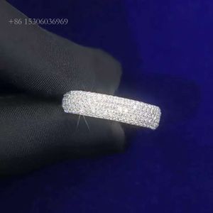 Hiphop Fashion VVS Moissanite Sterling Sier Iced Out Custom Rings Rings Cuban Jewelry Ring for Men