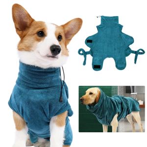 Towels Dog Bathrobe Super Absorbent Dog Bathing Suit for Small Medium Large Dogs QuickDrying Pet Bath Towel Warm Dog Clothing Corgi