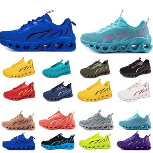 GAI 2024GAI Spring Men Shoes Running Flat Shoes Soft Sole Bule Grey New Models Fashion Color Blocking Sports Big Size 181