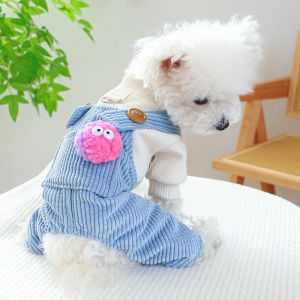 ロンパースペットジャンプスーツ秋の冬デスジンジャー服小犬ファッション漫画セーター猫ハーネス子犬パジャマヨーキープードルチワワ