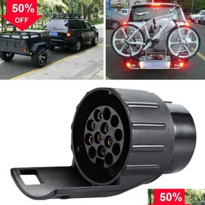 Other Interior Accessories 7 Pin To 13 Plug Adapter Trailer Connector 12V Towbar Towing Waterproof Plugs Socket Car Truck Caravan Dr Dhg8C