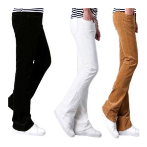 Pants Spring Autumn Mens Flared Trousers Corduroy Boot Cut Trousers Bell Bottom Pants Men Pantalon Homme Black White Red Khaki Purple