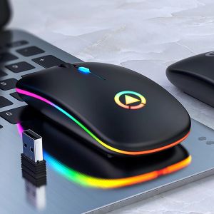 Mice LED Backlit Rechargeable Wireless Silent Mouse USB Mouse Ergonomic Optical Gaming Mouse Desktop PC Laptop Mouse