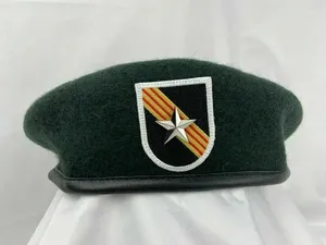 Boinas GUERRA DO VIETNÃ EXÉRCITO DOS EUA 5º GRUPO DE FORÇAS ESPECIAIS BOINA VERDE Enegrecida 1STAR BRIGADIER GENERAL CAP Todos os tamanhos