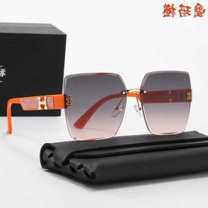 Designer 1to1 Sonnenbrille weiblich Tiktok der gleiche Stil der rahmenlosen Sonnenbrille der H-Familie großes Gesicht dünn koreanische Mode 2024 neue Brille RCJR