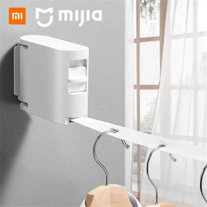 Controle mijia retrátil pendurado rack de secagem varal invisível varanda linha roupas holefree interior hotel varanda banheiro xiaomi