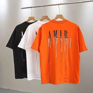 Männer T-shirts 2024 Sommer 1:1 T-shirt Graffiti Brief Druck Kurzarm High Street Stil Casual Lose Hemd Männer Frauen baumwolle Top Tees