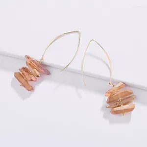 Dingle örhängen borosa handgjorda kristallkluster mode elektropläteringspunkt länge för kvinnor wx1717