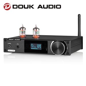 Alto-falantes Douk Áudio HiFi Bluetooth 5.0 Válvula Tubo Preamp Coax / Opt Digital para Conversor Analógico USB DAC Alto-falante Recevier Headphone Amp
