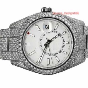 Часы Iced Out Diamond Watch Custom полностью с золотыми и серебряными бриллиантами Moissanite VVS для мужчин и женщин