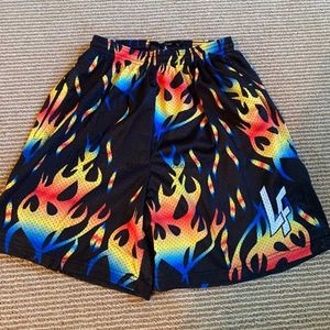 Lf shorts esportivos masculinos correndo fitness malha respirável secagem rápida casual solto treinamento grande praia calças de basquete