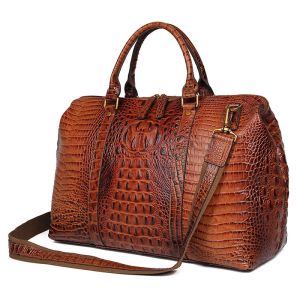 Mochila maheu alta moda homens mulheres couro viagem duffle saco camada superior bolsa portátil feminino saco de negócios jacaré padrão