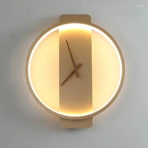 Wall Lamp Nordic Lamps Art Clock Design Lights Creative Aisle Bedroom Living Room Study Background Fixture Lighting Decor Sconce