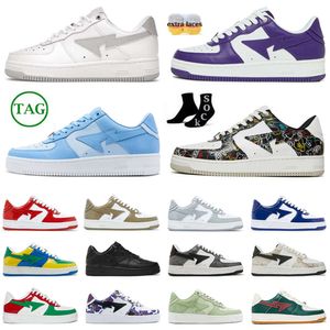 Sta Designer Sapatos Casuais Low SK8 para Homens Sapatilhas Couro Branco Preto Snakeskin Brasil Verde Tubarão Azul Tubarão Rosto Preto Sapatilhas de Caminhada Ao Ar Livre Treinadores