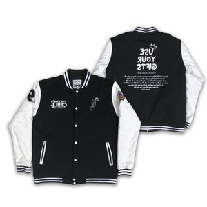 Niestandardowy prawdziwy skórzany baseball satynowy Winter Windbreaker Men College Letterman Jacket 95