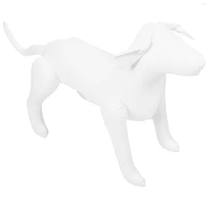 Köpek giyim askıları evcil giyim modeli dekorasyon için şişme hayvan mankenleri ayakta duran modeller gösteriyor beyaz sahne pervane