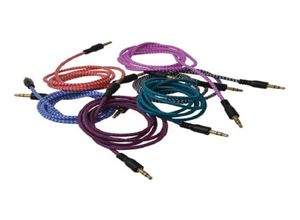 Braided Audio Auxiliary Cable 1m 35mm Wave AUX Extension Male to Male Stereo Car Nylon Cord Jack for smart phone Headphone Speake3964515