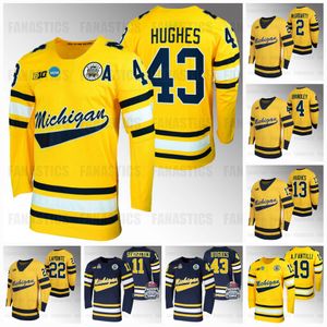 Benutzerdefinierte 2022 2024 Michigan Wolverines Rutger McGroarty Hockey Jersey Gavin Brindley T.J.Hughes 2 Philippe Lapointe Jacob Barczewski Kienan Draper Frank Nazar III