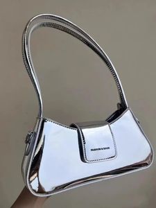Luxury Women Bag Imitation Lacquer Leather Sliver Fashion Zipper Soft Shoulder Bag Handbag Purse Euro-America Style 240229