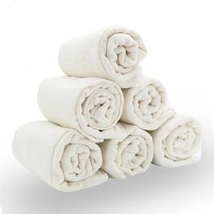 Flauta feliz 6 peças/set 100% algodão macio 6 camadas inserção do bebê para suavidade e absorção rápida bebê prefold pano fralda inserção 240229