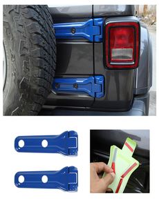 ABS Tailgate Door Reserve Tire Hinge Cover Trims Decoraion för Jeep Wrangler JL 2018 Up Blue1740065