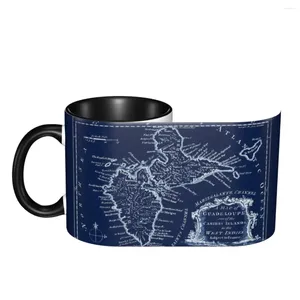 Mugs Map Of Guadeloupe 1759 1 Vintage Cups Print R276 Funny Novelty Milk