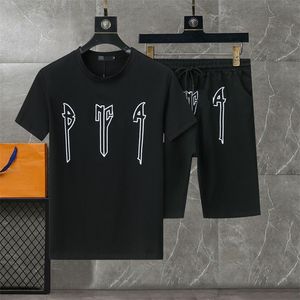 Männer Trainingsanzüge Sommer Designer Mode Trapstars T Shirts Shorts Zwei Stück Sets Kleidung Für Männer Hohe Qualität Marke Kurze Anzüge conjunto