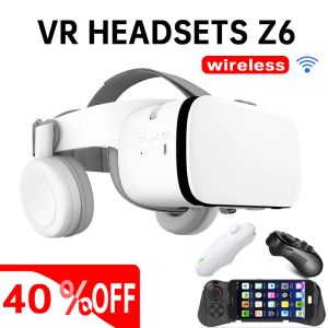 Glasögon VR Box Virtual Reality 3D Glasses Headset Hjälm för smartphones mobiltelefon Mobil 4,76,5 tum Bluetooth VR Wireless Rocker