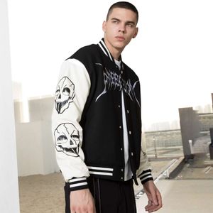 Custom Embroidery Skull Ink Printing Baseball Jacket 51