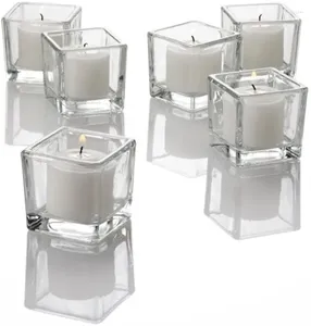 Candle Holders Square Votive Clear Set av 36