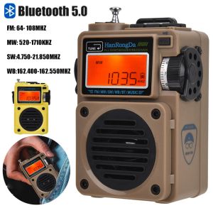 Speakers Upgraded Full Band Radio Portable FM/MW/SW/WB Radio Receiver Bluetooth 5.0 Speaker TF Music Player Support Alarm Clock Lock