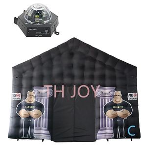 wholesale outdoor activities Large Black Disco Inflatable Club Wedding Tent Event Room Big Mobile Portable Nightclub Party Cube with Light