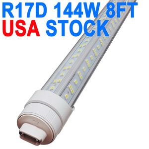 8ft R17D LED-rörljus, F96T12 HO 8 fot LED-glödlampor, 96 '' 8ft LED-butiksljus för att ersätta T8 T12 fluorescerande glödlampor, 100-277V 18000LM för lager garage skåp Crestech