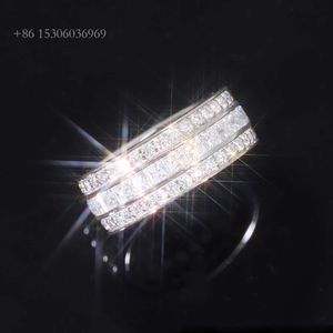 Xingguang, Лидер продаж, 3 ряда муасснаита, огранка принцессы, кольцо с бриллиантами из стерлингового серебра для мужчин